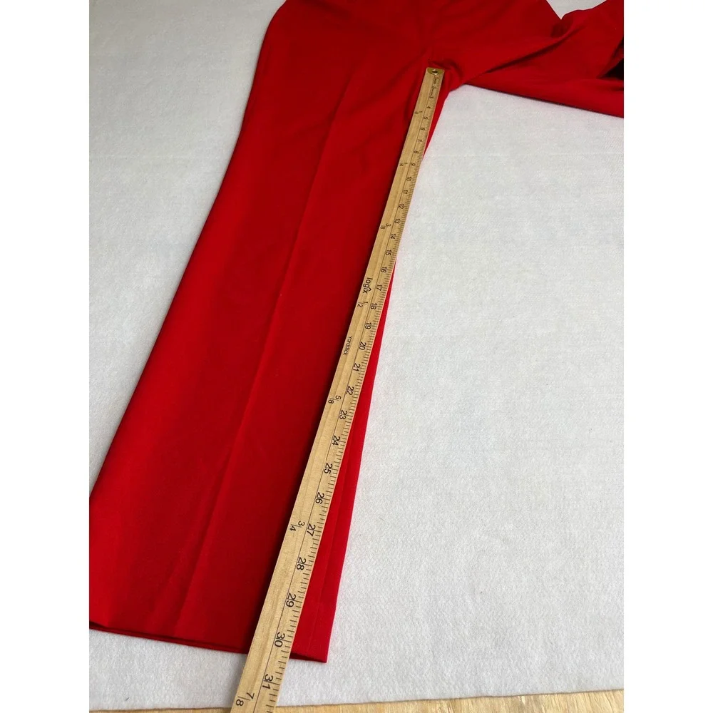 Chaus Red Straight Leg Stretch Dress Pants Size 6 Business Casual Trousers